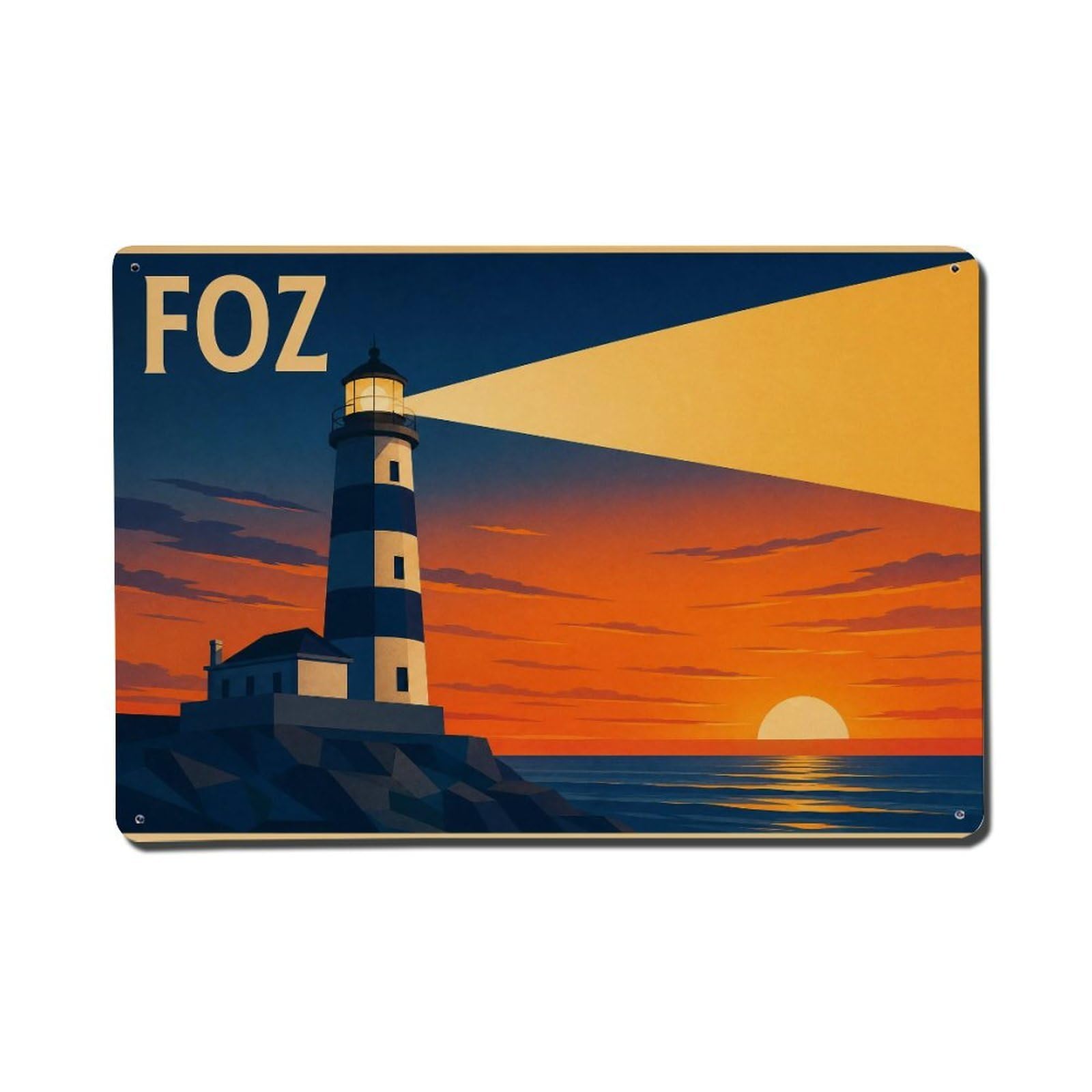 Metal Tin Sign Portugal Vintage Travel Foz