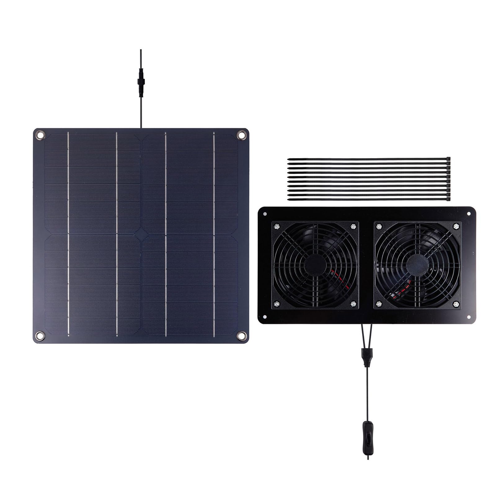 15W Solar Powered Ventilation Fan for Greenhouses, Chicken Coops & Dog Houses Exhaust Solar Power Exhaust Fan