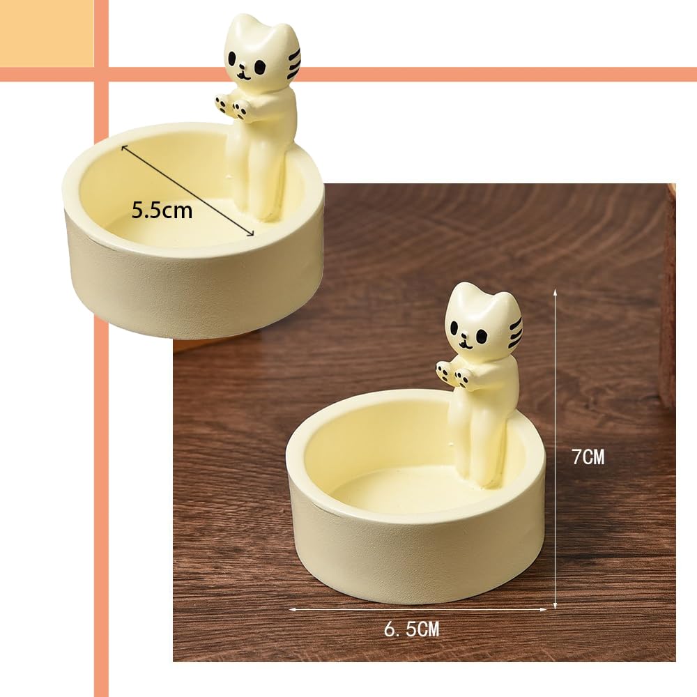 Photophores en Résine en Forme de Chat avec Pattes Chauffantes Décoration Chaton Bougeoir Décoratif