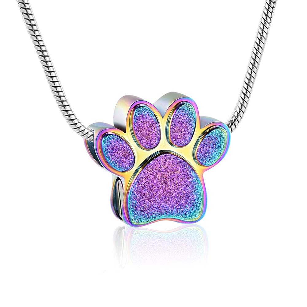 Pet Urns For Dogs/Cats - Pet Urn - Pet Ashes Necklace - Paw Print Urn Necklace with Mini Keepsake Urn Memorial Ash Jewelry โ image 1