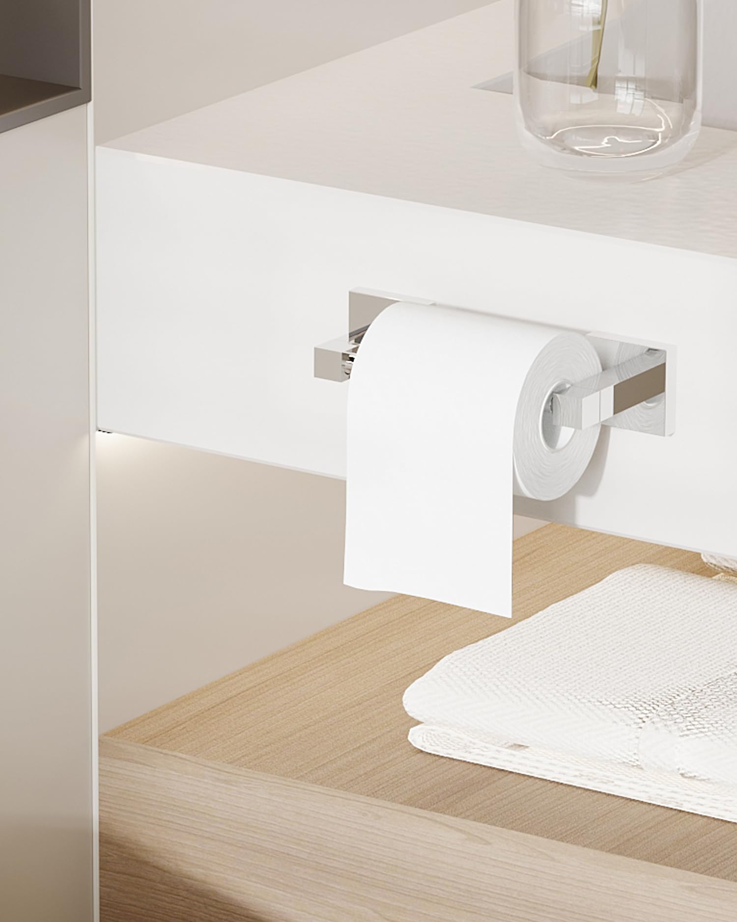 WZRUA Toilet Roll Holder Wall Mounted, Drilling Double Post Pivoting Roll Holder - Image 3