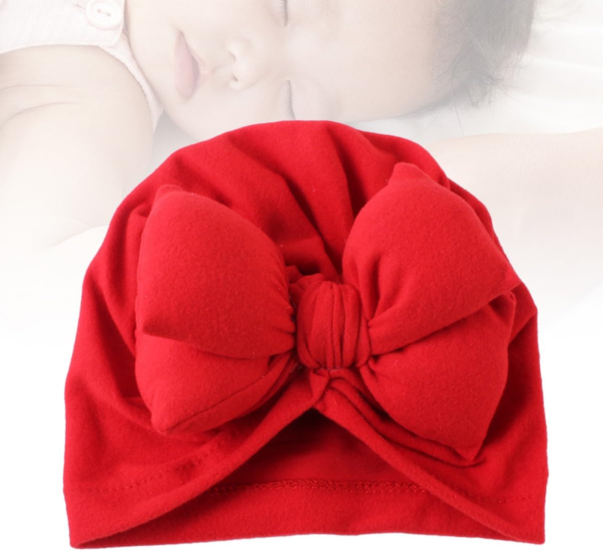 Adorable Hat for Newborn Photography Bowknot Hat Boy Girl Bowknot Cap Comfortable Headdress Newborn Essential Red