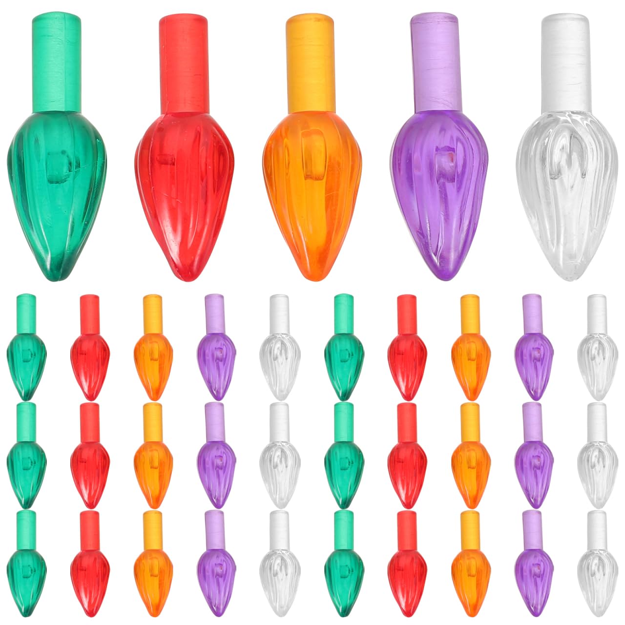 PRETYZOOM 100pcs Ceramic Christmas Tree Replacement Lights Medium Twist Plastic Bulbs Multi Bulbs for DIY Holiday Decorations
