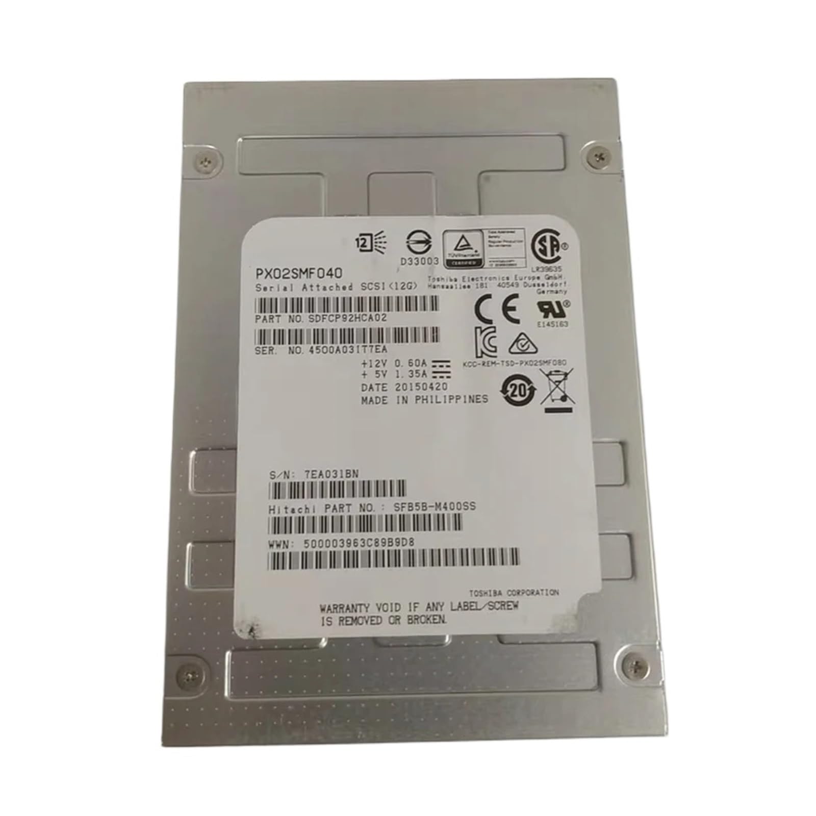 Do dysku twardego 400G SAS SSD 12G 2,5'' HKK8C PX02SMF040 | Do dysku twardego 400G SAS SSD 12G 2,5'' HKK8C PX02SMF040