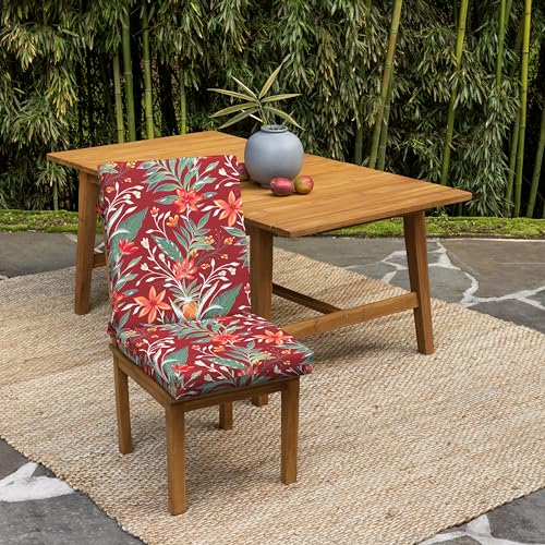 Image of Arden Outdoor Dining Chair Cushion, earthFIBER, 20x44, Red Tropical Floral