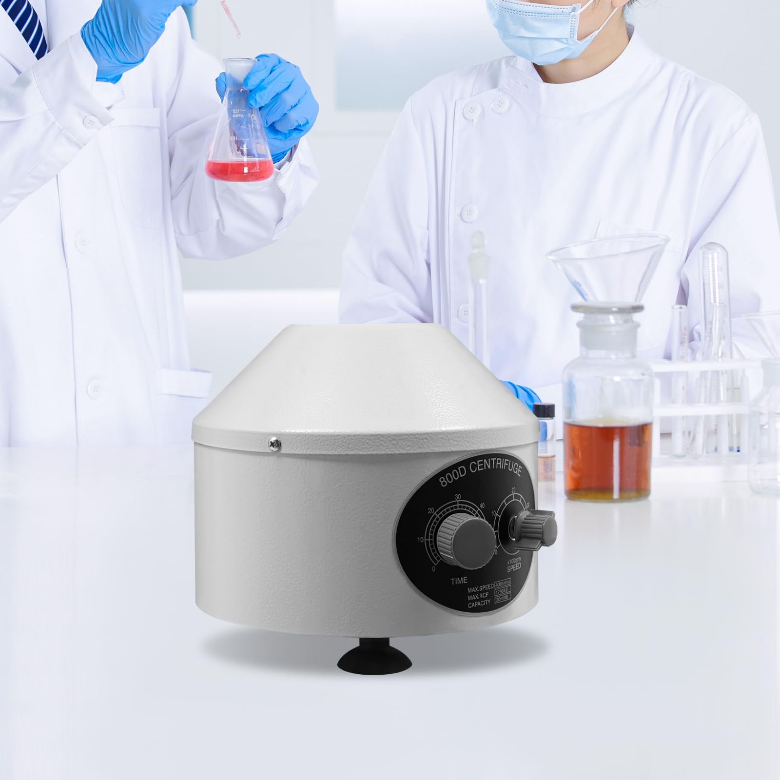 Centrifuga elettrica, centrifuga da laboratorio, centrifuga da tavolo, 6 x 20 ml, 4000 rpm, 60 minuti, per separazione di campioni, analisi qualitativa
