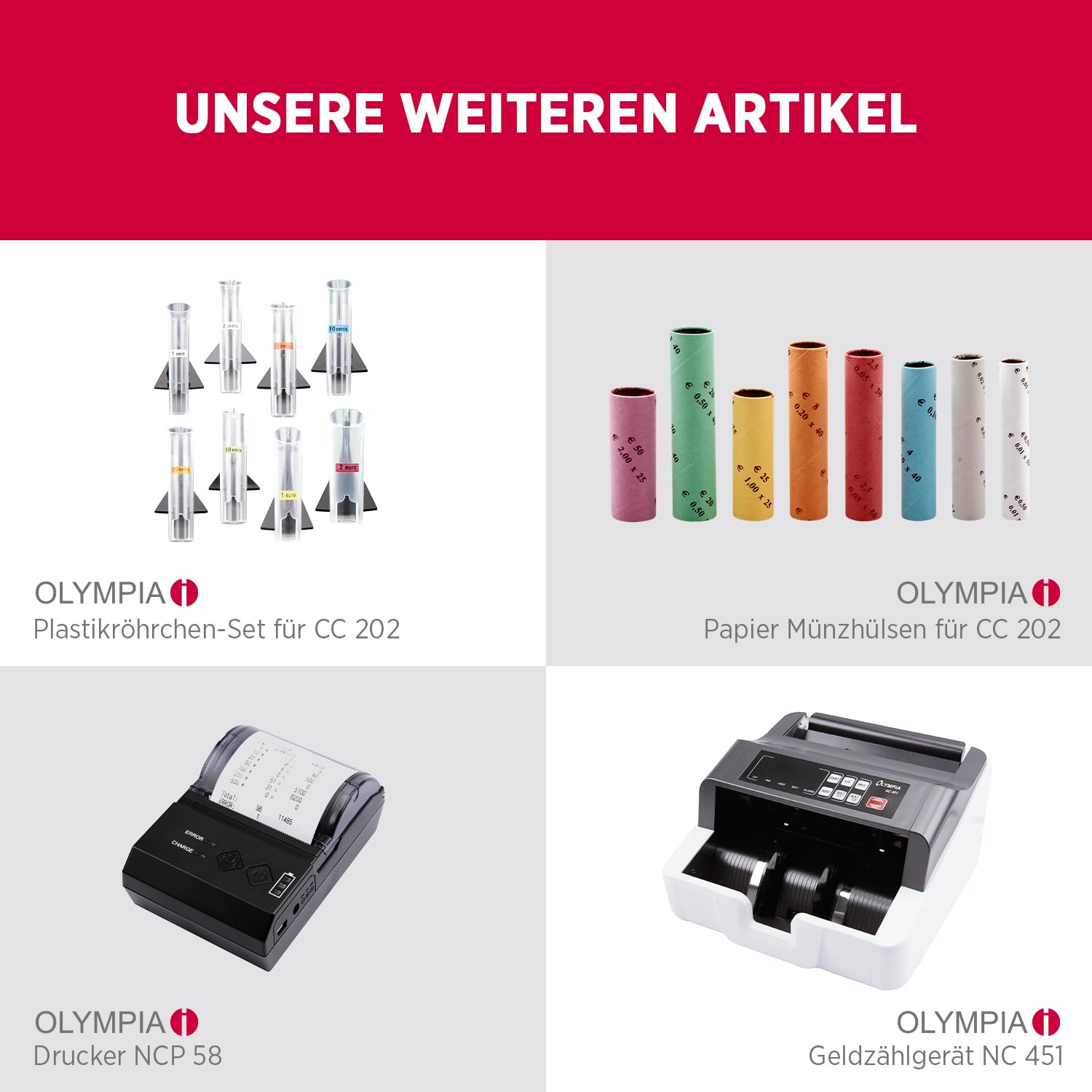 OLYMPIA CC 202 Münzsortierer | Geldzählmaschine für Münzen | Münzzähler & Sortierer für Euro-Münzen | Elektronischer Kleingeld Zähler mit LCD-Display | Zählmaschine mit Additionsfunktion & Bündelung