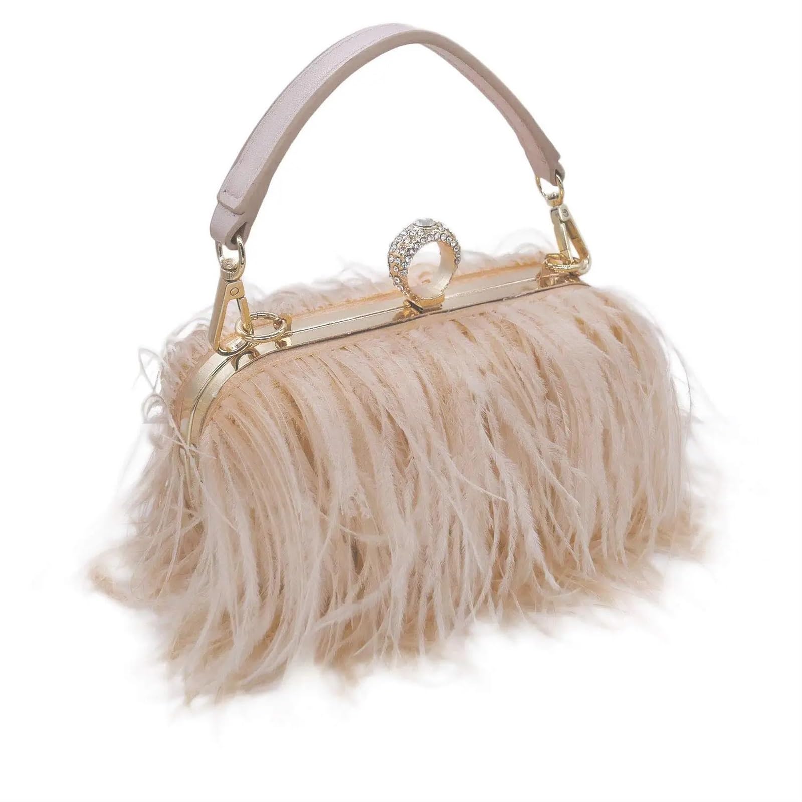 Bolso de Plumas Bolso de Noche con Plumas, Bolsos de Mano for Mujer, Bolsos de Fiesta de Noche, Bolsos de Mano for Mujer, Cadenas(Green)