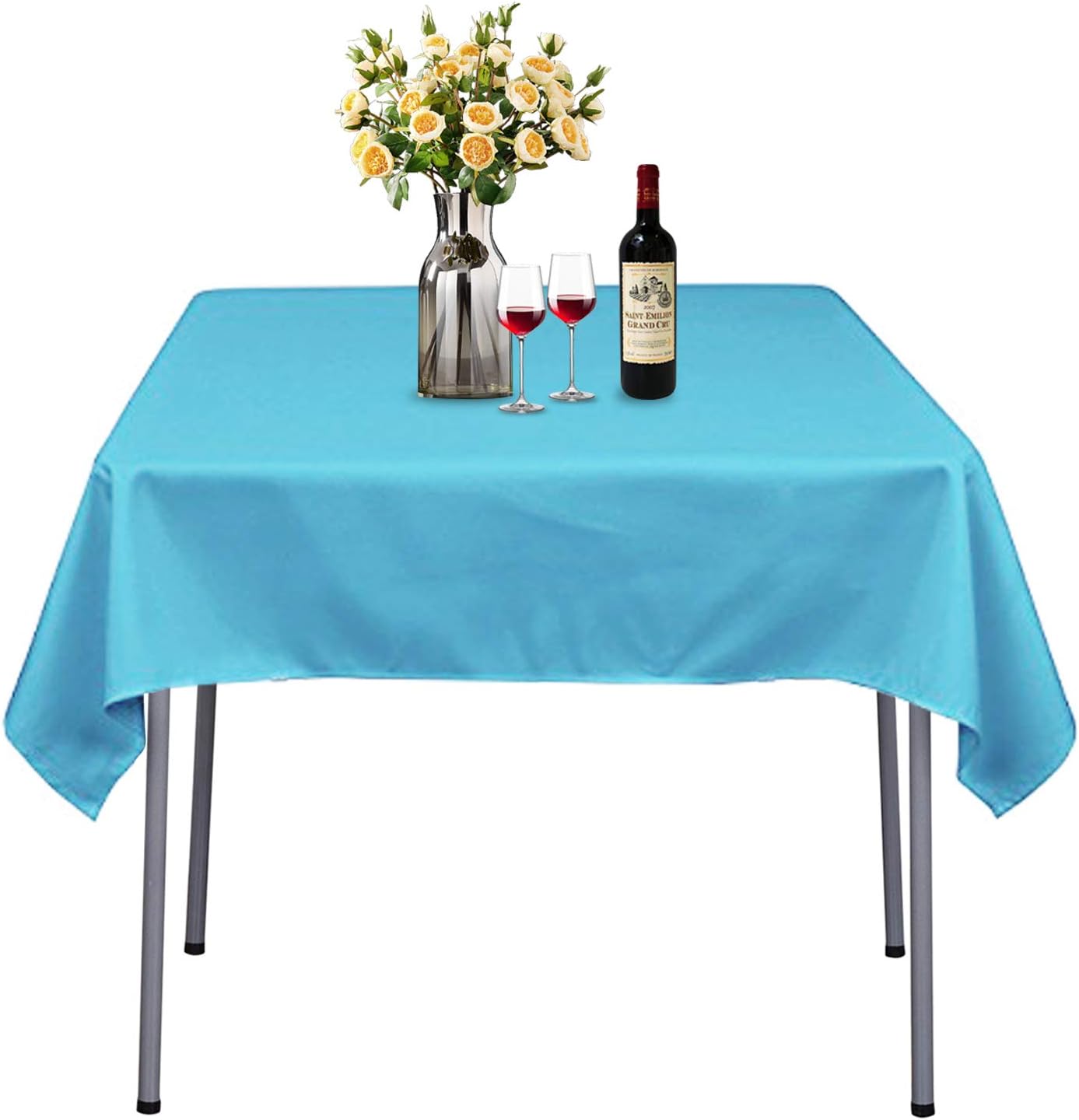 ABCCANOPY Square Tablecloth 54 x 54 Inch Square Table Cloth for Square or Round Tables in Washable Polyester Great for Wedding Party Restaurant Party Buffet Table