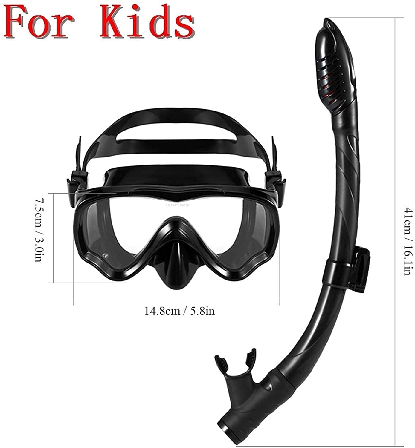 Maska Do Nurkowania Z Rurką Zestaw Rurek Do Nurkowania Maska Do Nurkowania Z Rurką Przeciwmgielną Pływanie Nurkowanie Rurka Do Nurkowania Snorkeling I Inne Sporty Podwodne, Blackkids, Blackkids