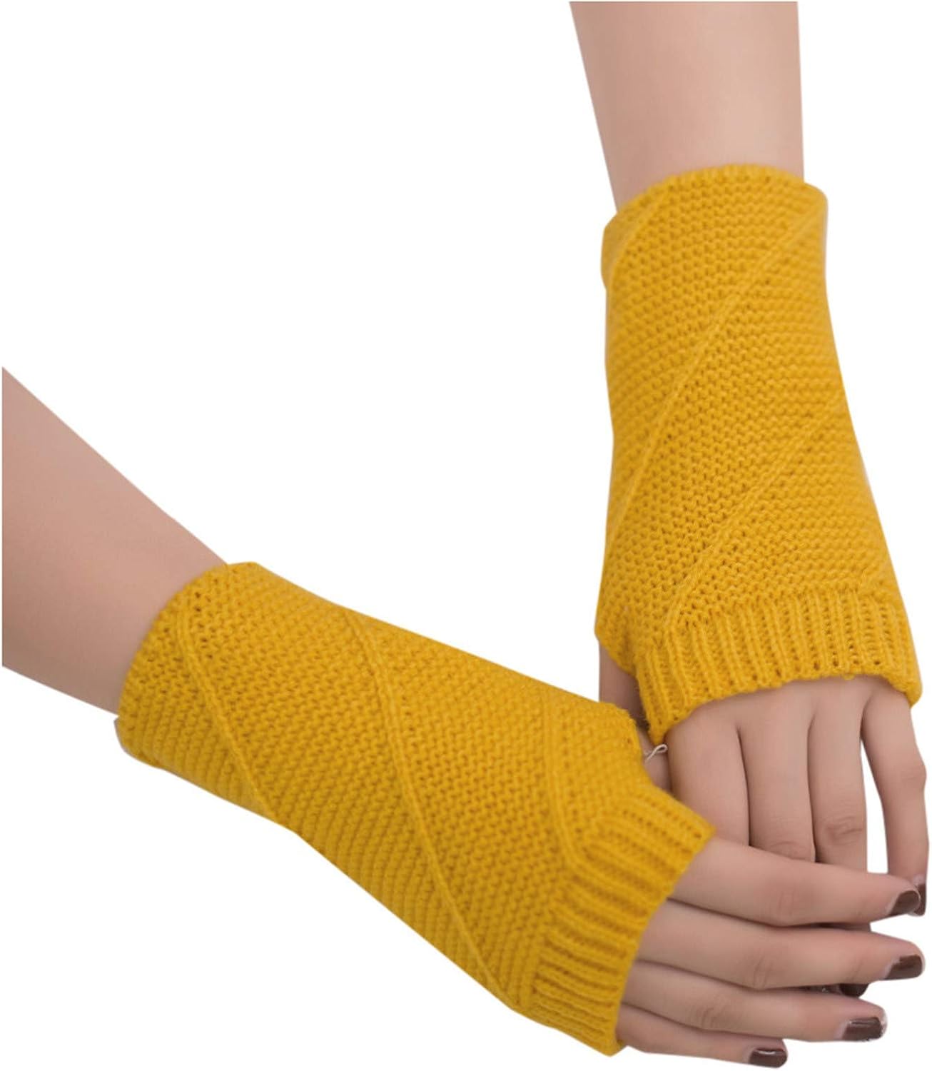 Mitten Soft Gloves Warm Knitted Arm Girl Fingerless Warm