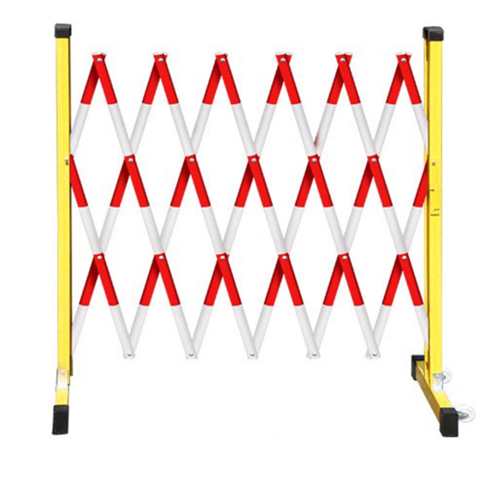 Industrial Expandable Metal Barricade Gate with Casters - Mobile Accordion Fence for Safety Crowd Control Pedestrian Management Traffic Barrier System
