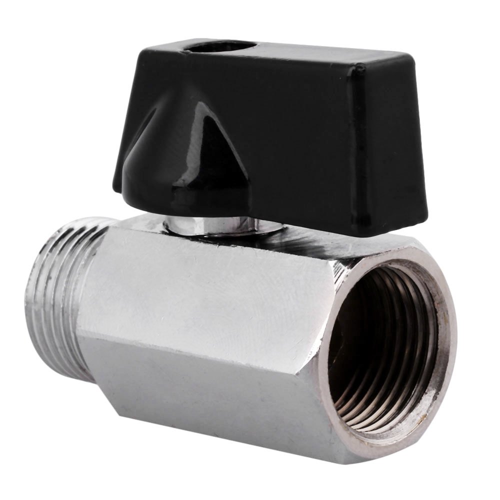 Lot De 2 Robinets Boisseau Sphérique Laiton Chrome - 3/8 NPT Mâle/femelle