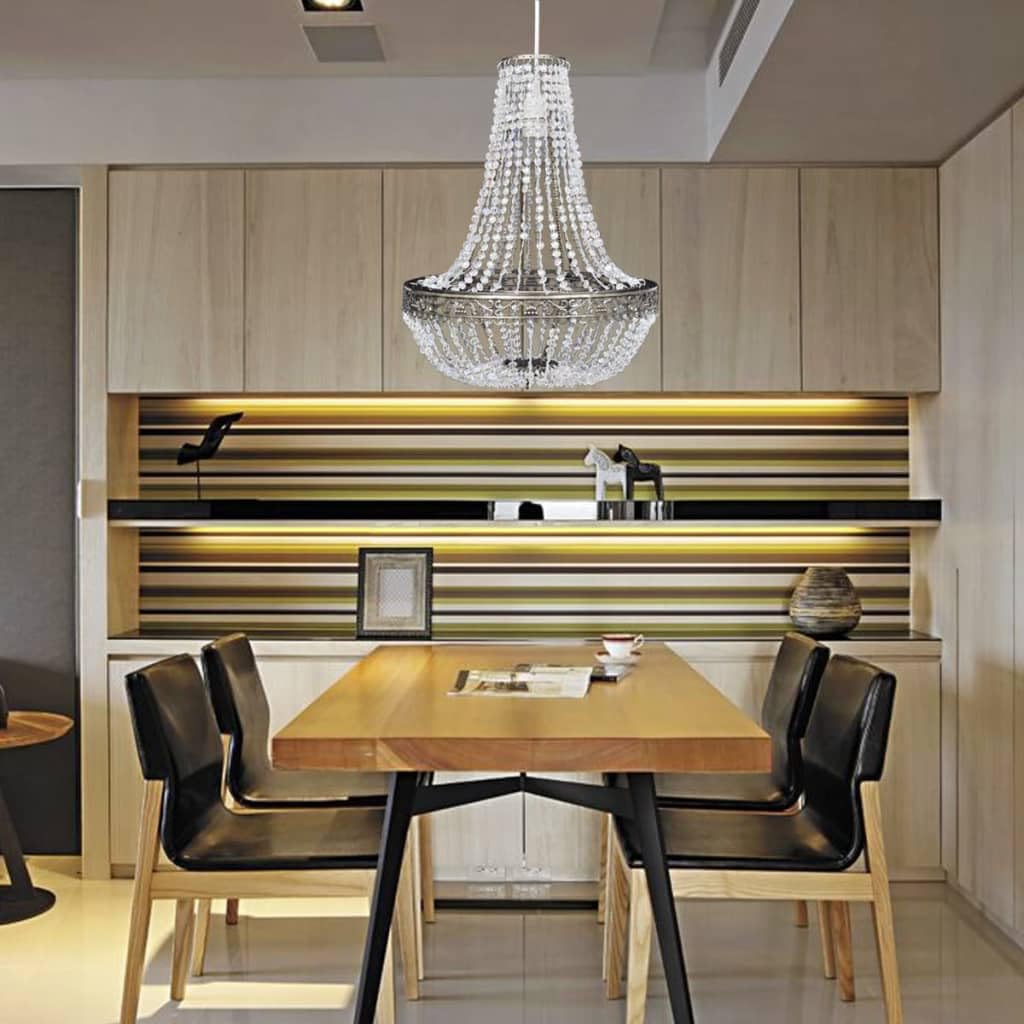 Lampadario A Sospensione Classico VidaXL - Con Perle Decorative, Diametro 36.5 Cm, Per E27 Max 40W
