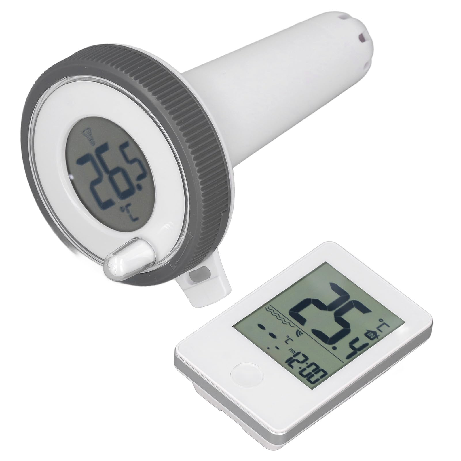 Termometro Digitale per Acqua, Display LCD Impermeabile, Portata Massima 60 M, Ricevitore per Interni, Accessori Pratici per Interni