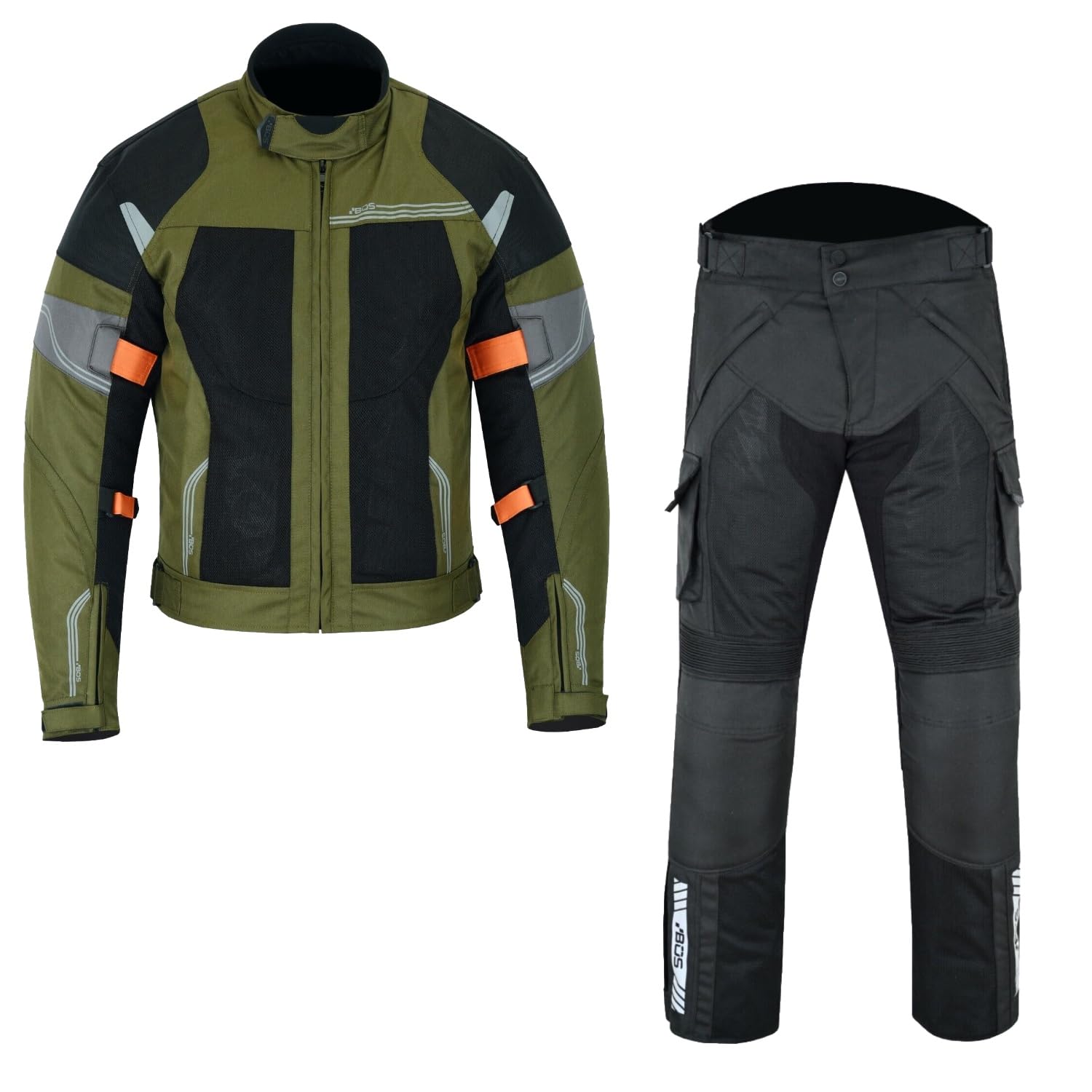 Motorradkombi Herren 2-Teilig – Motorradjacke Mesh Belüftet + Hose mit CE-Schutz – Ideal für Sommer,Sommer Motorradjacke Herren mit CE-Protektoren & Motorradhos