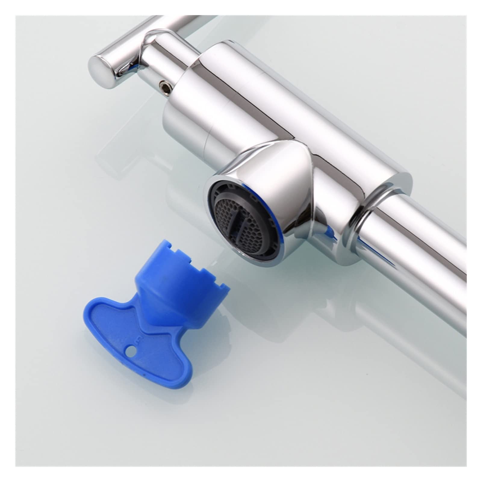 Baterie umywalkowe, Wall Single Cold Faucet Kitchen Folding Łazienka Vrity Double Switch Rotary Pralnia(Nero)