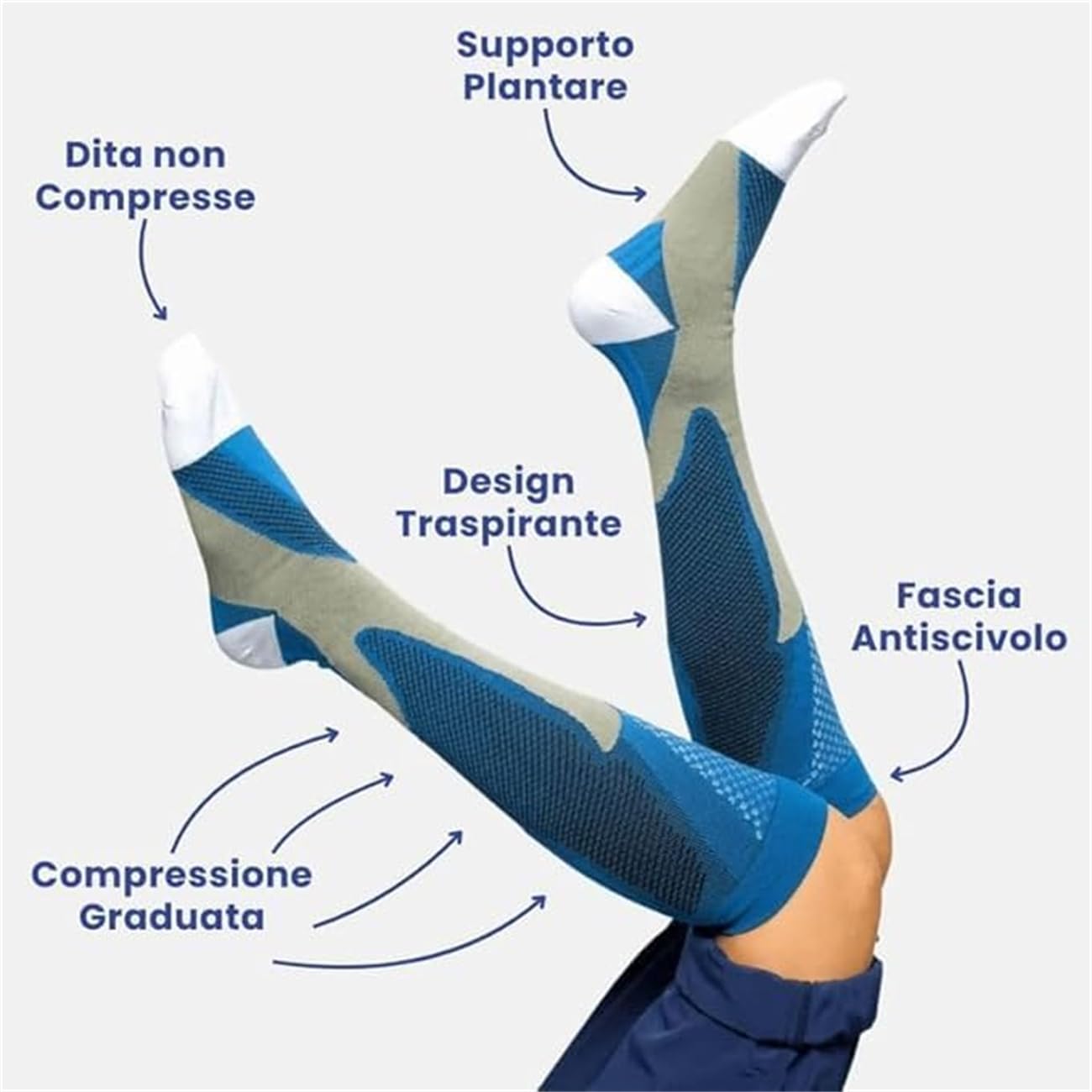 Basoas Calcetines de Compresión 20-30 mmHg Unisex – Medias Graduadas Antifatiga