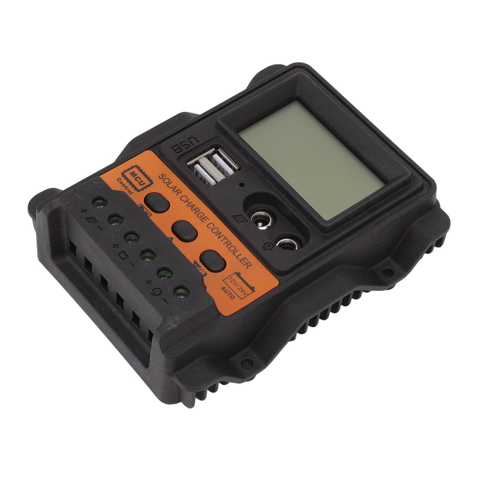 Controlador de carga solar 12V/24V 10A HUSHUI con doble USB y pantalla LCD