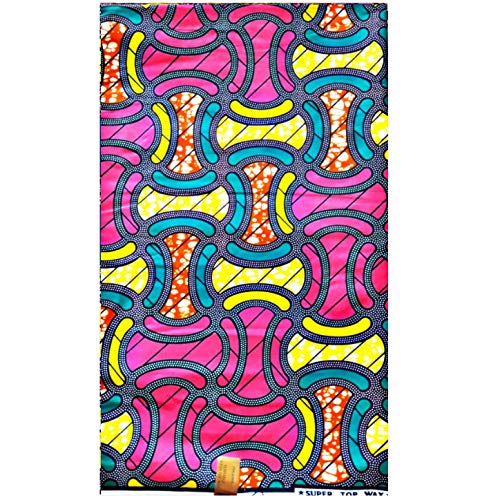 MAYNOWAX Coupon Pagne Tissu Wax Africain 100% coton 2 yards soit 180x120cm
