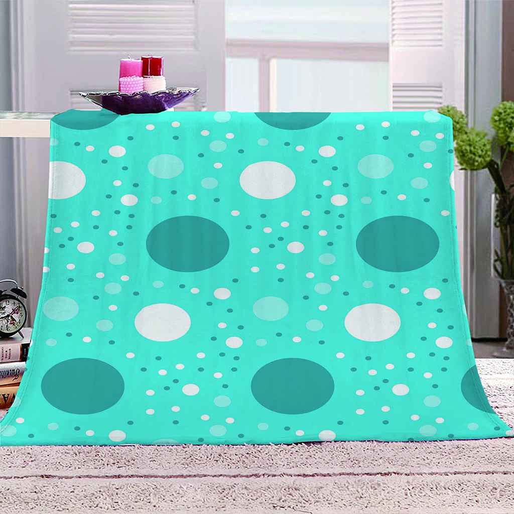 Couverture sofa 3D en flanelle bleue pour cocooning sur le canapé du salon