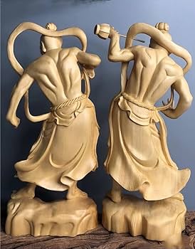 木彫【力神　力人】30cm ガラス眼　阿吽一対　欅(けやき)一木彫 木彫【力神 力人】30cm ガラス眼 阿吽一対 欅(けやき)一木彫 木彫【力