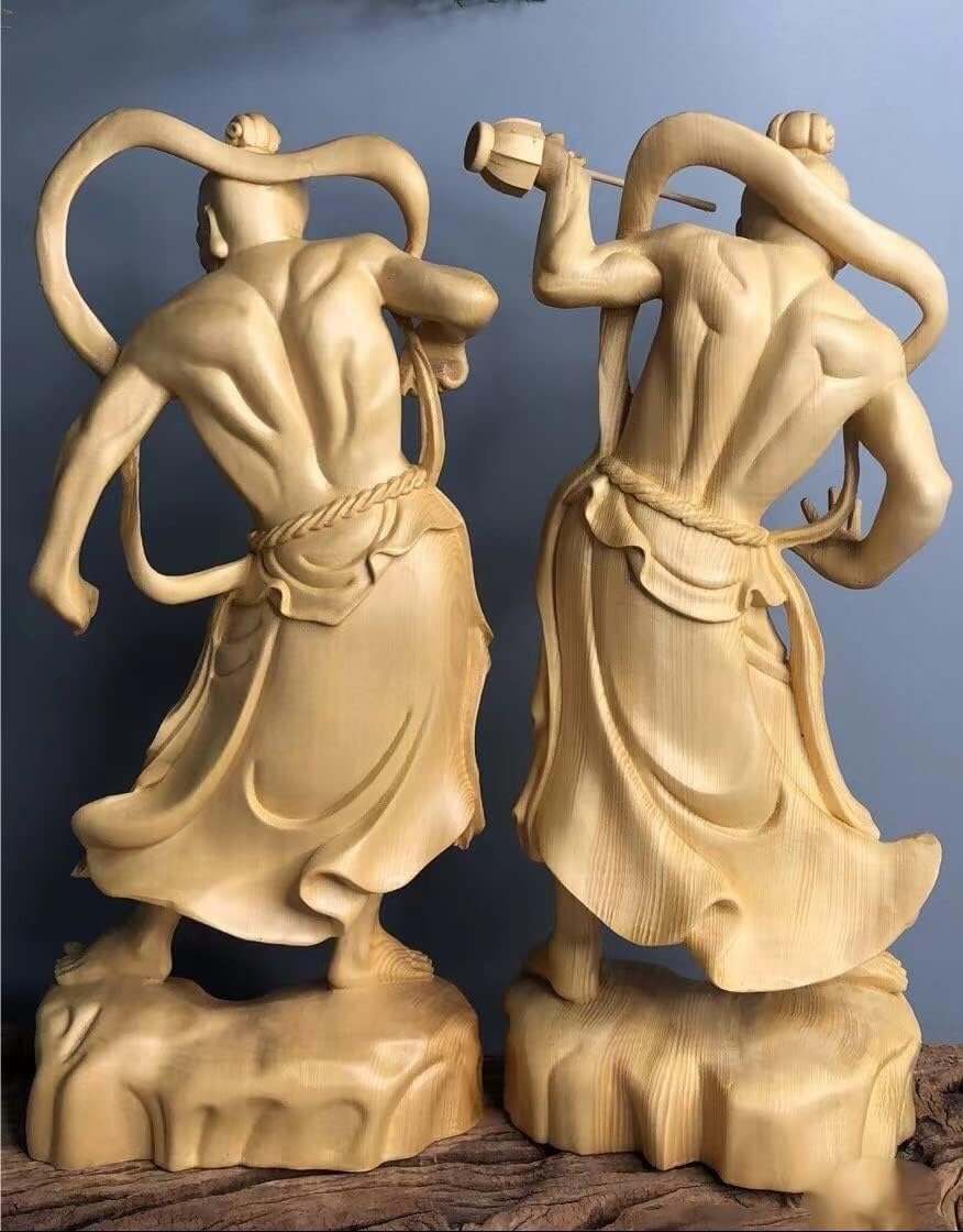 約62cm 仏教美術　仁王像　阿吽像　金剛力士像　一対　木彫り　骨董品 Amazon｜仏像 金剛力士像 仁王像 阿吽像 二尊一対 木彫り仏像