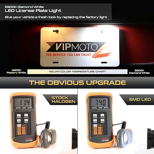 Miniatura 3 de VIPMOTOZ Luz LED completa para placa de matrícula 2014-2022 compatible con Dodge Durango, 6000 K blanco diamante, juego de 2 piezas de repuesto de