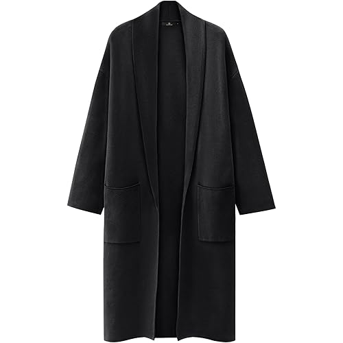 LILLUSORY Women's Oversized Long Cardigan Sweaters 2023 Fall Trendy Coatigan Lightweight Jackets Knit Winter Coat