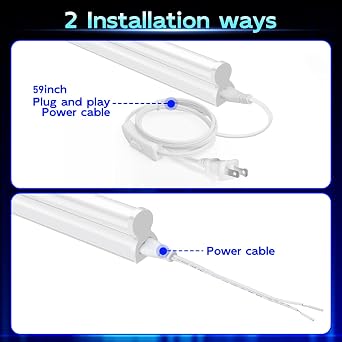 hykolity 6 Pack LED Shop Light 4FT, T5 Integrated Single Fixture, 22W, 2200LM, 6500K Super Bright White, Linkable Shop Light, Utility Shop Lights, Corded Electric with Built-in ON/Off Switch