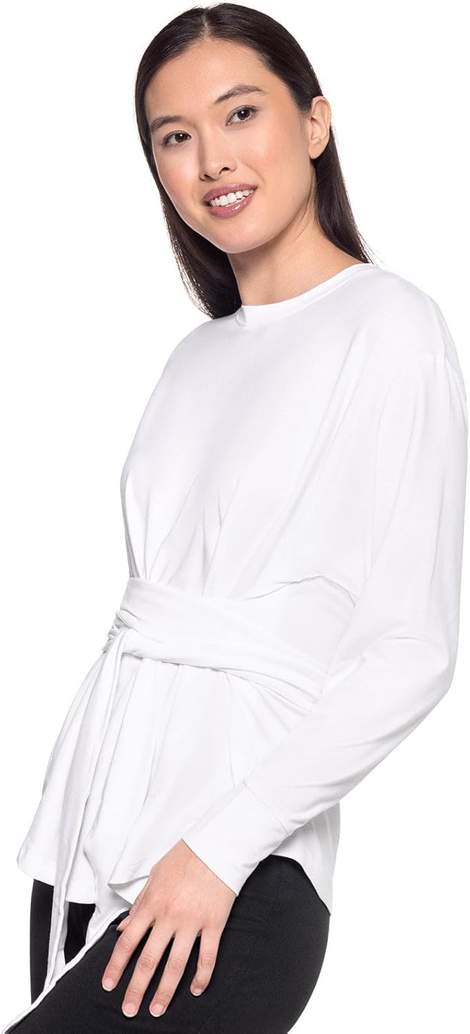 Women's Tie Long Sleeve Shirt - UPF 50+ Sun Protection - Merrick