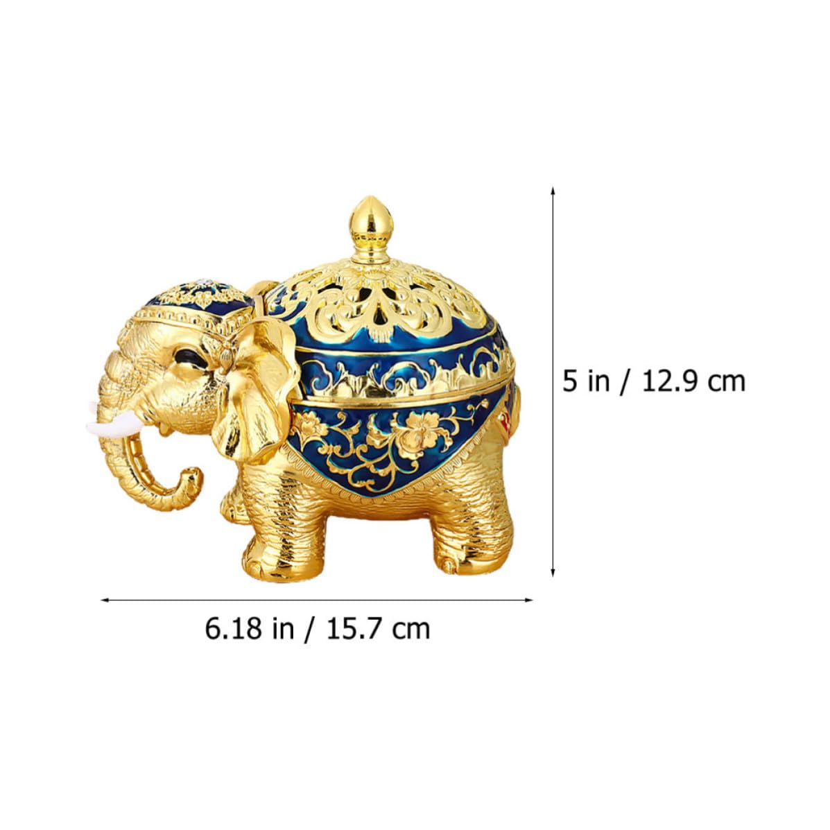 Turibolo per Incenso a Forma di Elefante in Lega di Zinco, Stile Retrò Artistico, Brucia Incenso Decorativo per Studio e Soggiorno, Migliora la Qualità del Sonno