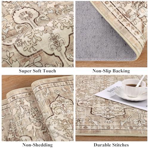 Pauwer Boho Hallway Runner Rug 2'8" x 8' Washable Entryway Area Rugs Non Slip Farmhouse Vintage Floor Mat Carpet Runner for Hallways Laundry Room Kitchen Bathroom Bedroom