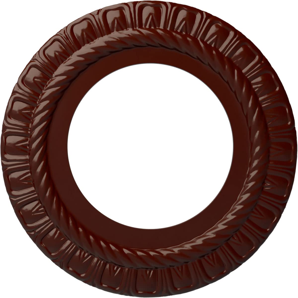 10 5/8"OD x 5 3/4"ID x 1/2"P Claremont Ceiling Medallion (Fits Canopies up to 7"), Hand-Painted Brushed Mahogany