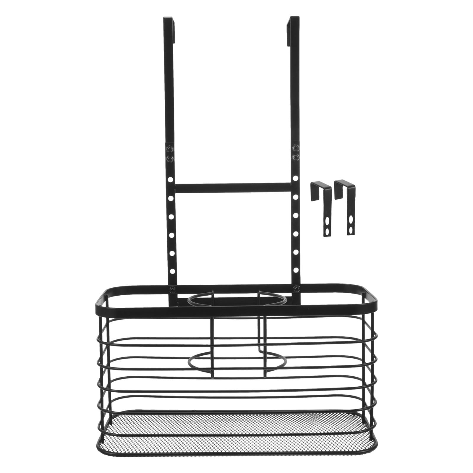PACKOVE Soporte para Secador de Pelo para Puerta, Organizador de Herramientas para Peinar el Cabello, Negro, Hierro, sin Perforaciones, Ligero, para Baño