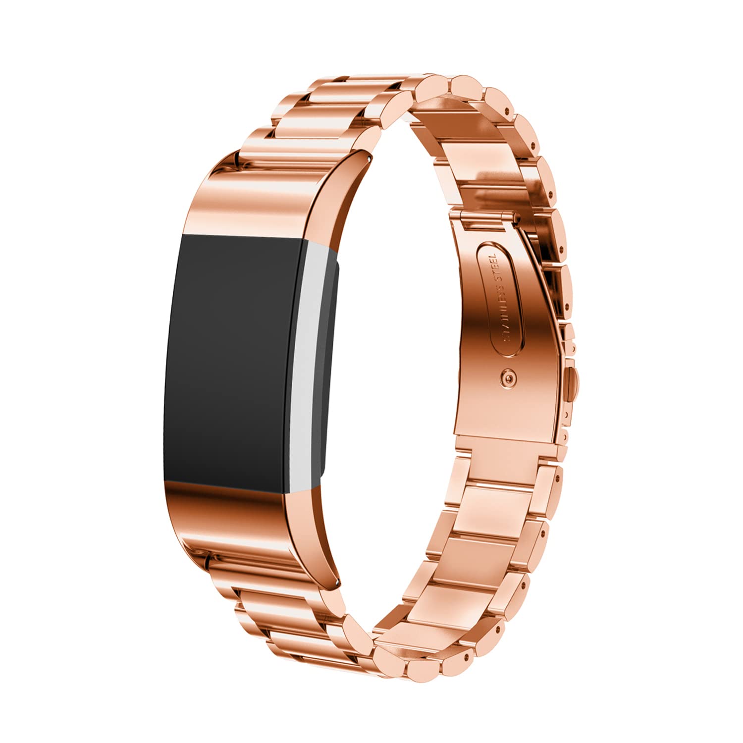 Gheper Metal Watchband Compatible with Fitbit Charge 2 Quick Easy Fit Stainless Steel Wristband Strap Replacement for Charge 2 Smartwatch Accessory