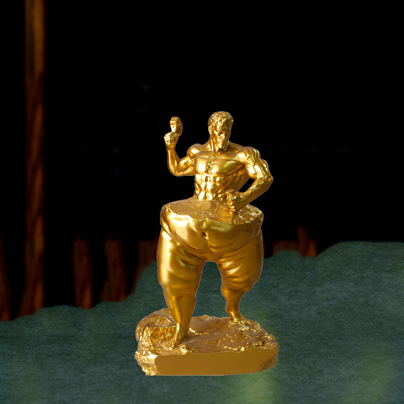 LGYKUMEG Abnehmende Männlicher Gott Skulptur Deko,Abstrakte Modern Design Harz Figur,Höhe 15cm,Fat Mann Statue Dekorationen für Schlafzimmer Restaurant,Tisch, Arbeitsplatte,Yoga Gymnasium,Weiß