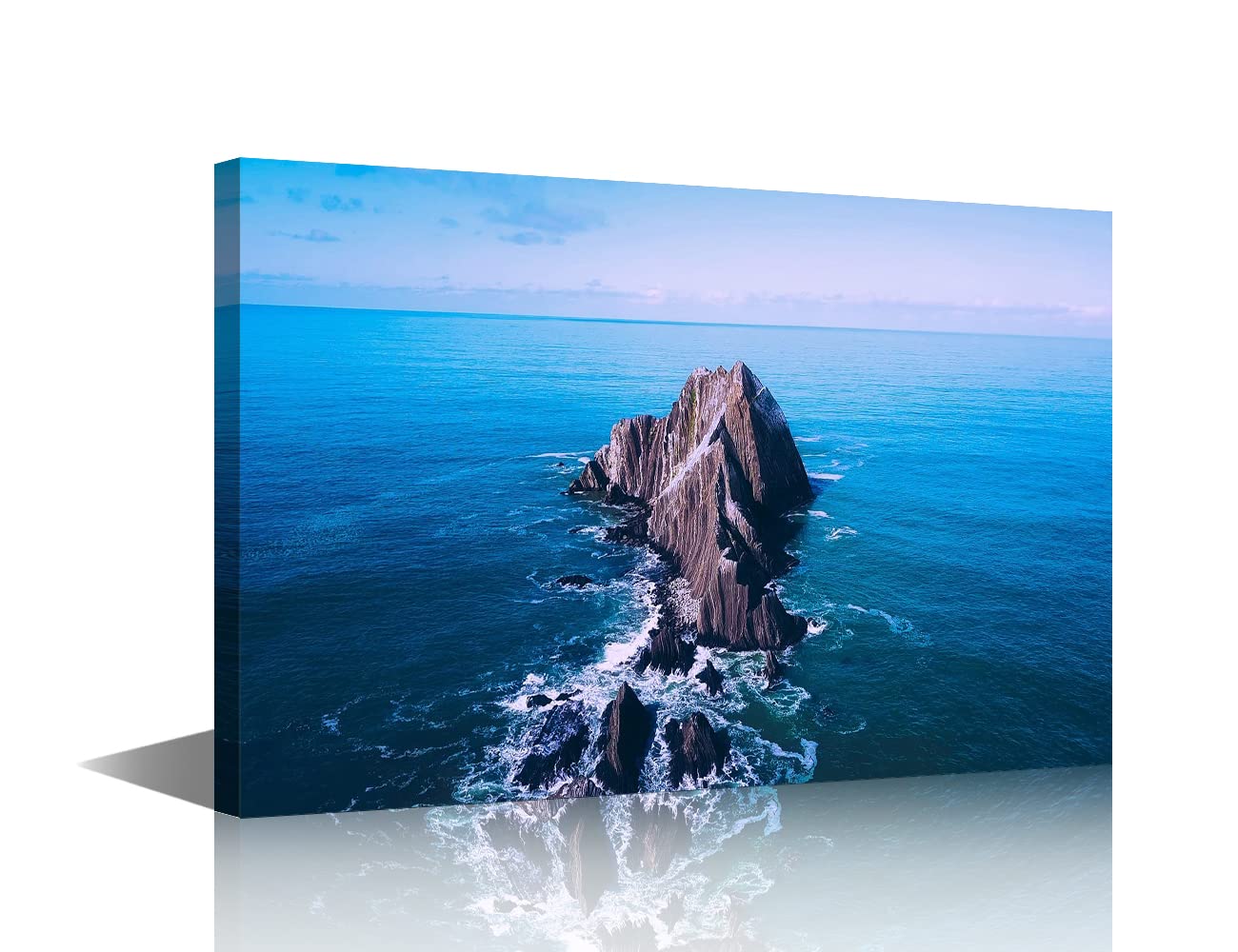 Island Canvas Wall Art for Living Room Bathroom Wall Decor Cape of Good Hope,South Africa Ocean Landscape Painting Ready to Hang Home Decorations for Office Canvas Prints 24" x 16"inch
