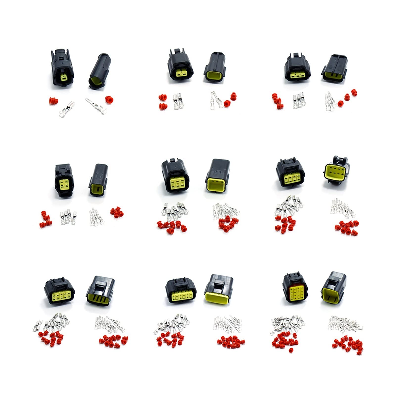 Kit di connettore del cavo elettrico serie da 1,8 mm con guarnizioni in gomma 1/2/4/4/6/8/10/12/16 PIN AUTO Impermeabile Plug Imbracatura(70x16Y 568pcs)