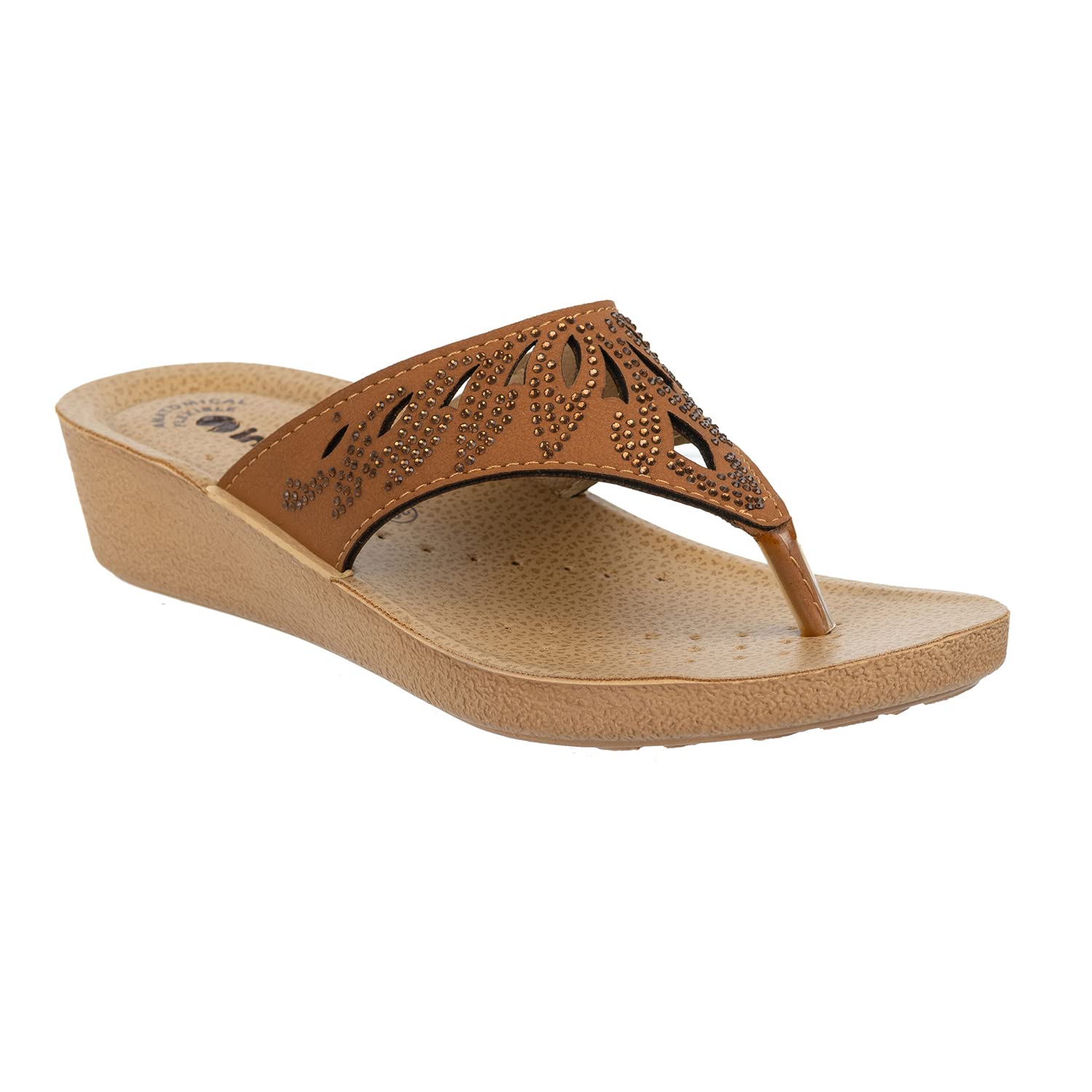 inblu Stylish Fashion Sandal/Slipper for Women | Comfortable | Lightweight | Anti Skid | Casual Office Footwear (PP25_TAN_36) (B0C6GXKYL1) Amazon Price History, Amazon Price Tracker