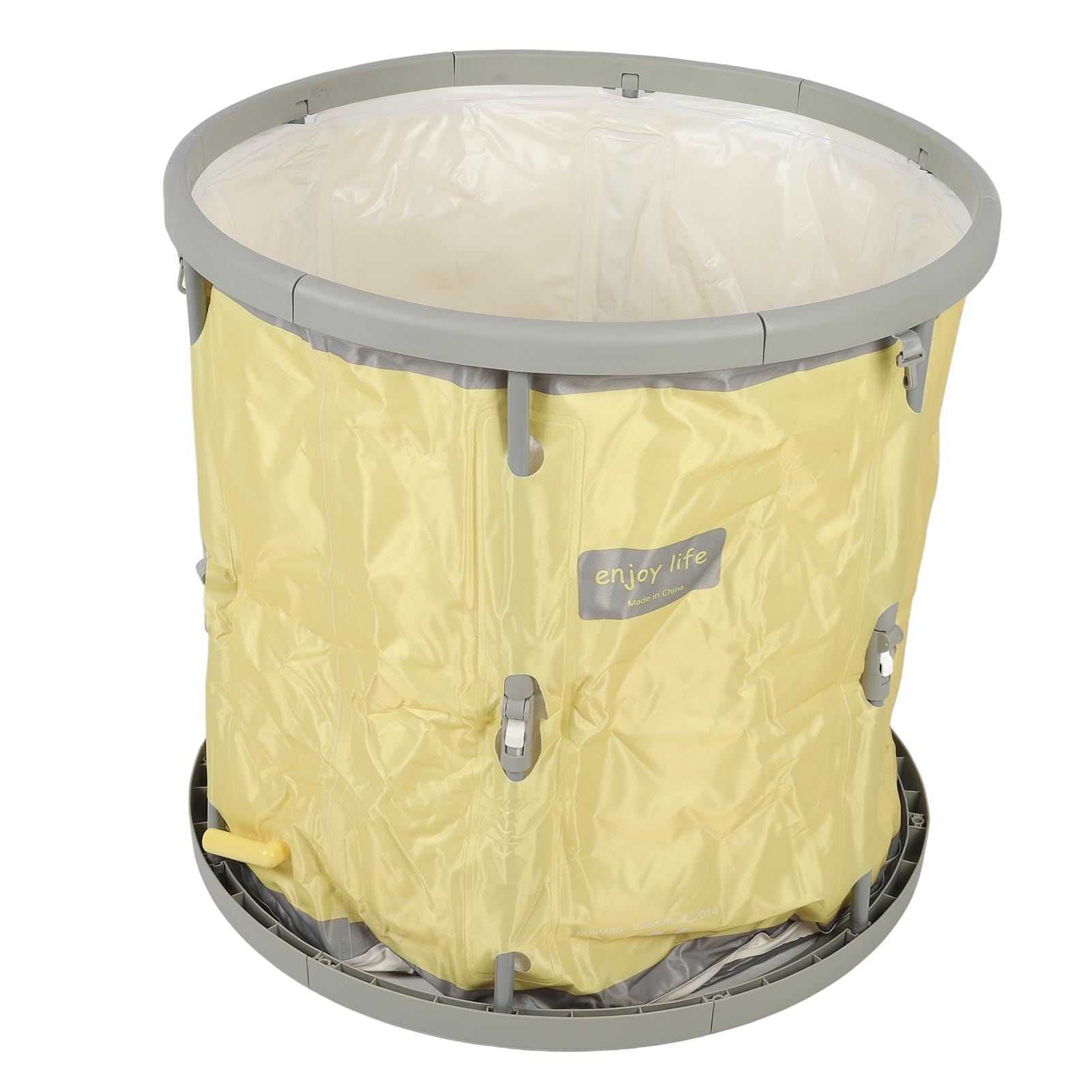 Vasca da Bagno Pieghevole, Vasca da Bagno Pieghevole Portatile in PVC 70 X 66 Cm per Adulti e Bambini, Idromassaggio per Ammollo di Sudore, Medicata, per Box Doccia per Uso Esterno (YELLOW)