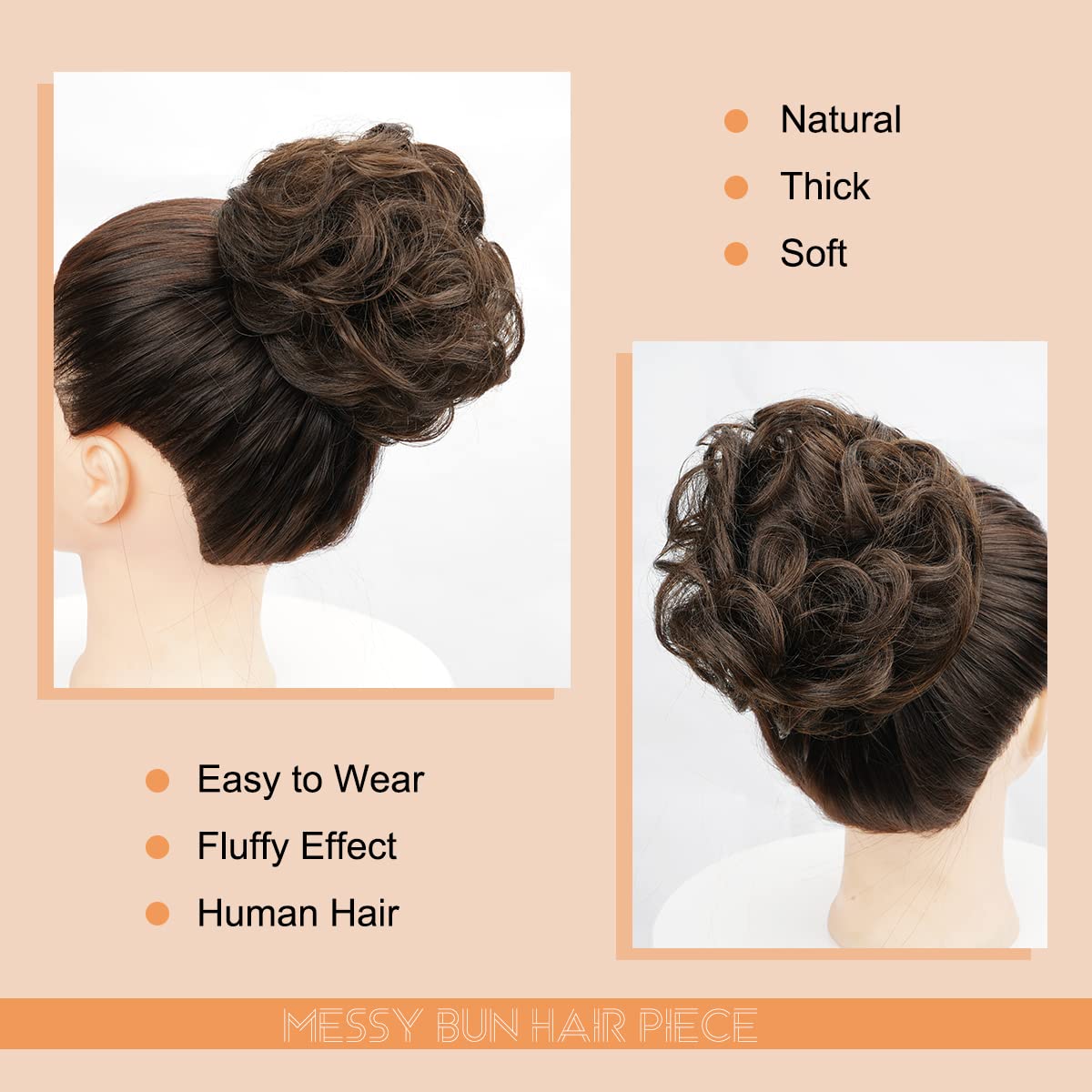 Amazon.com : Cetiq Messy Bun Hair Piece100% Human Hair 