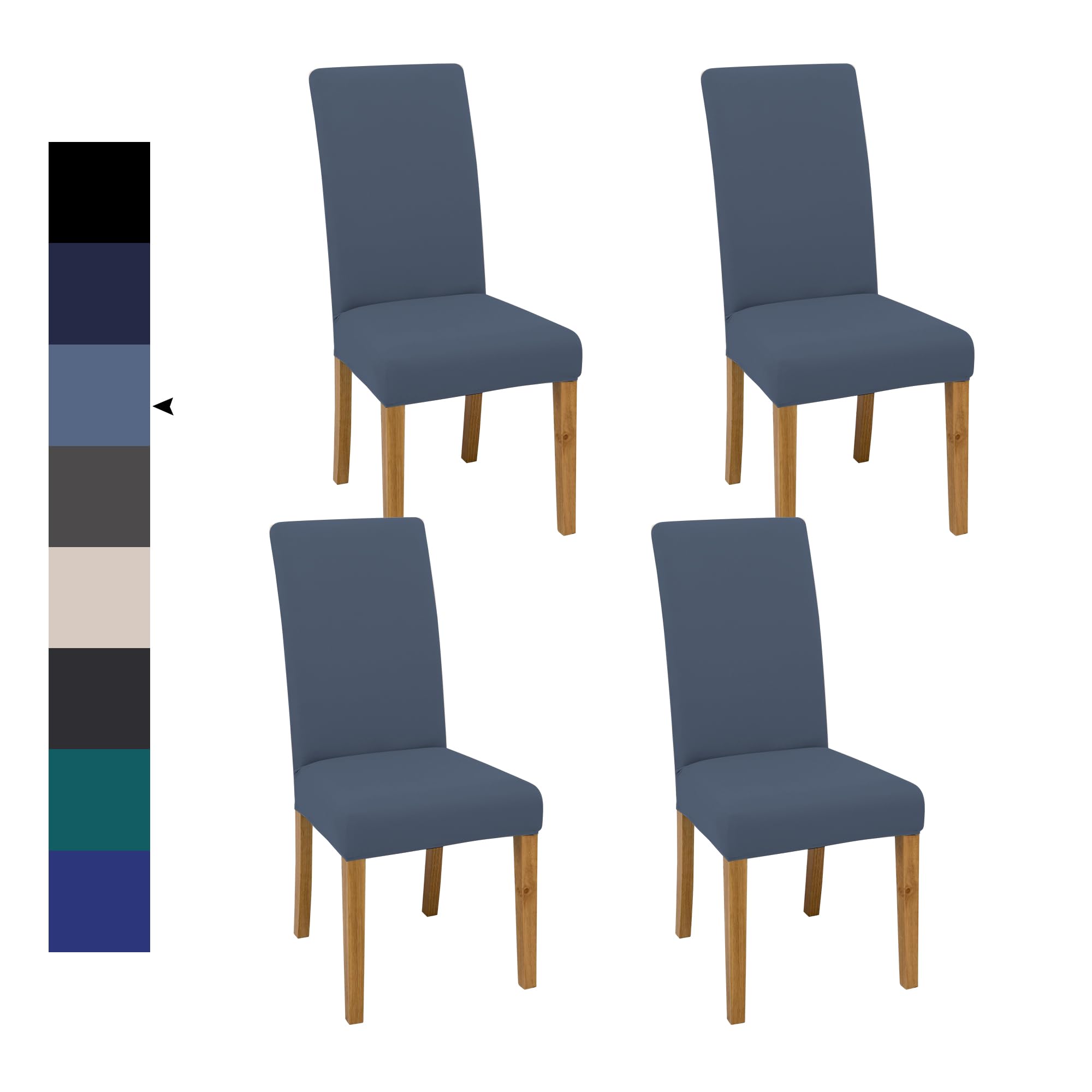 Dining Chair Covers, Dining Room Chair Cover Set of 4, Stretch Kitchen Chair Covers, Detachable Washable Chair Cover, Parsons Chair Slipcovers