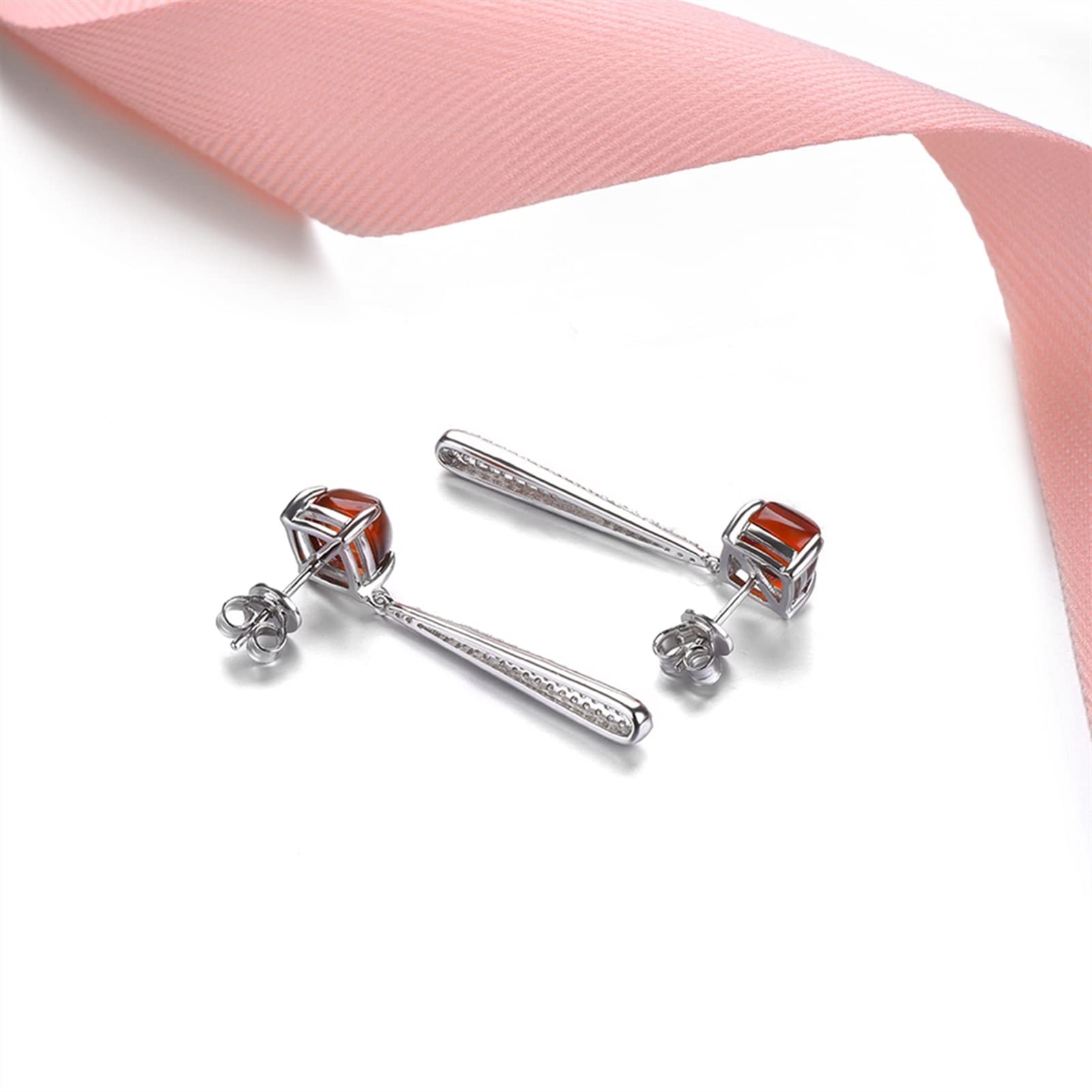 Gioielleria di Moda Gioielleria di Moda da Donna Granato Argento Sterling 925 Donna Elegante Brillante Orecchini Pendenti intarsiati squisiti Orecchini di Fascia Alta