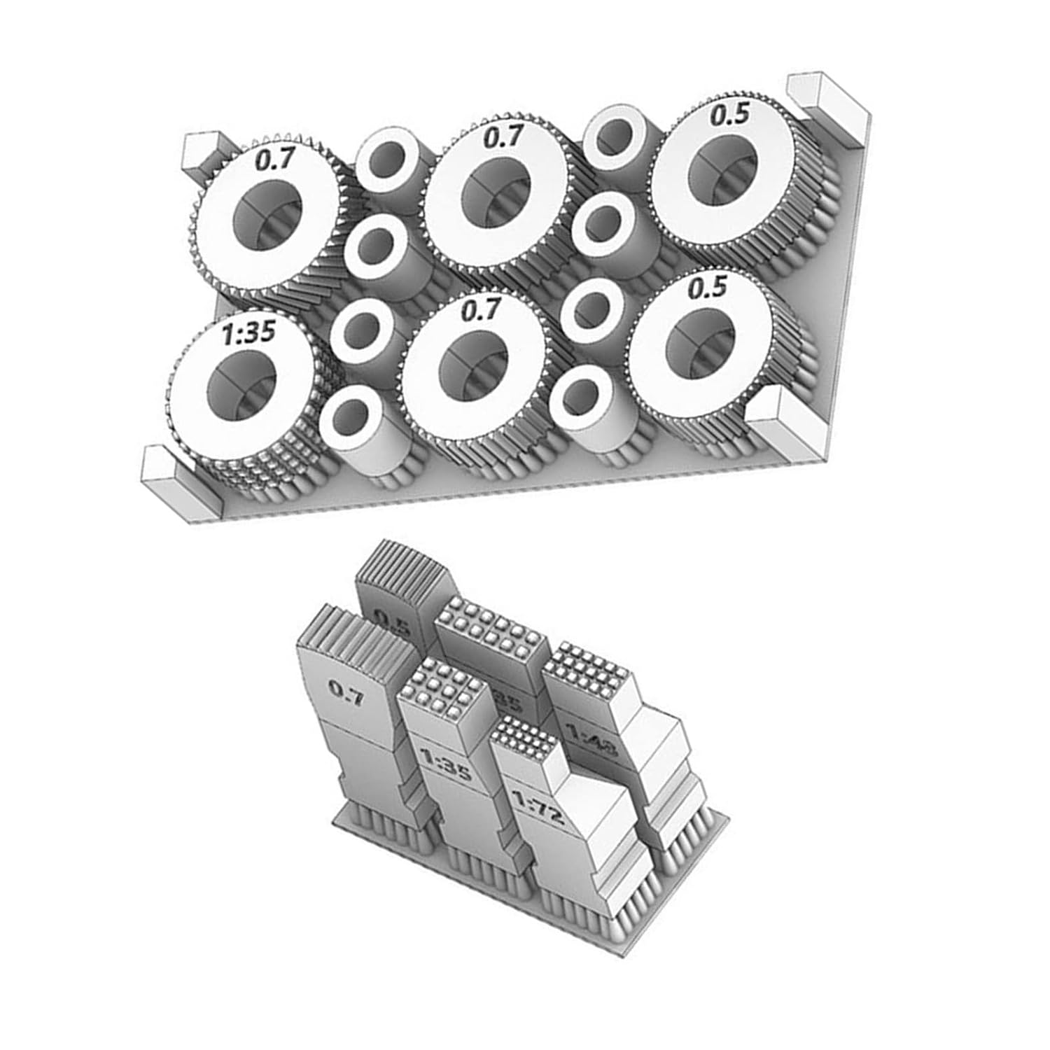 TECKEEN Anti-Magnetic Tool for Zimmerit Coat 1:35 1:48 1:72 War Chariot Model Kit Tool, 12 Replacement Heads (No Handle), Ages 6+