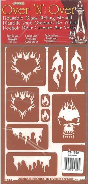 Armour 21-1669 Flames Over N Over Stencil