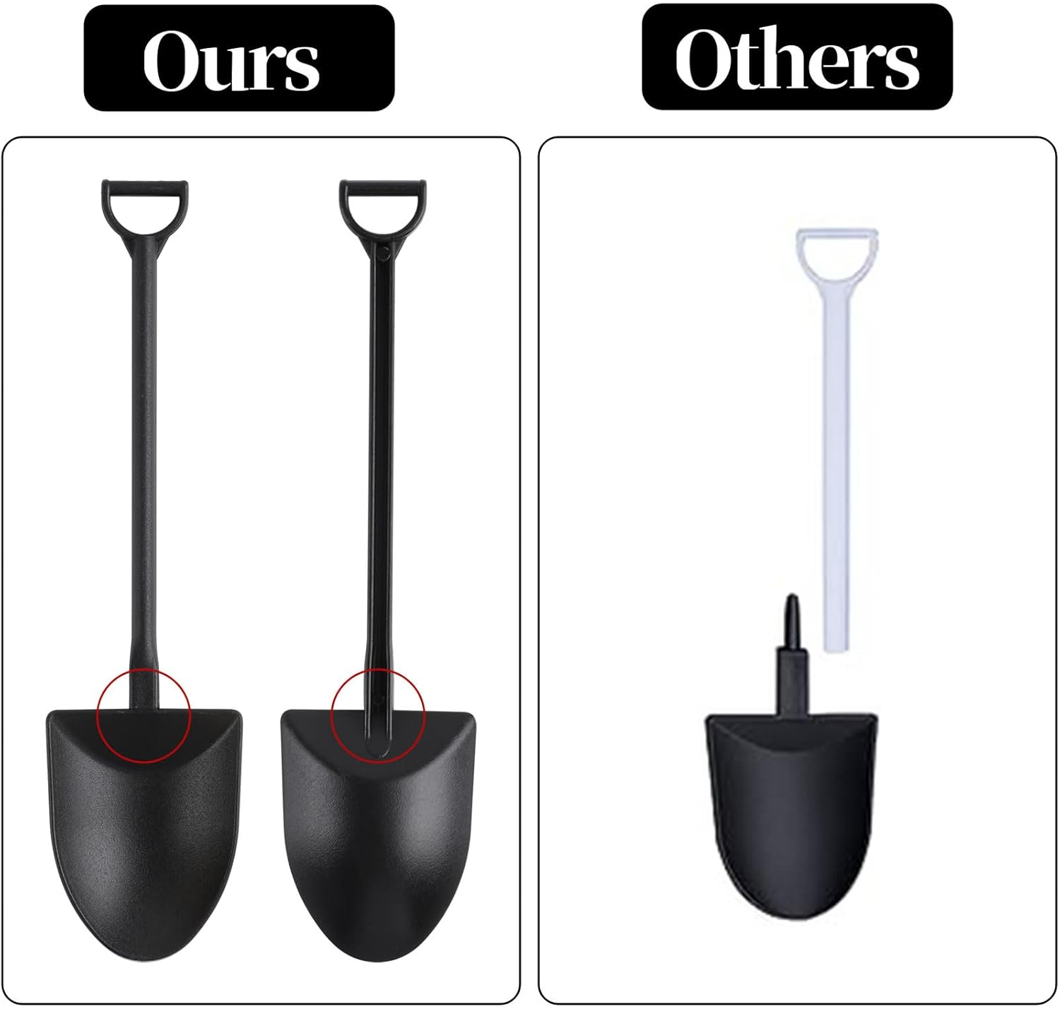 CCINEE 50pcs Mini Shovel Spoons for Desserts, Disposable Plastic Icecream Spoons Shovel Shape Cute Black Spoon for Family And Halloween Party - Image 3