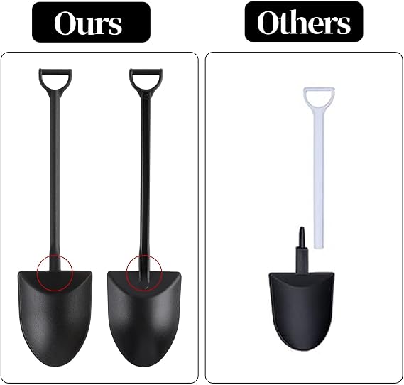 CCINEE 50pcs Mini Shovel Spoons for Desserts, Disposable Plastic Icecream Spoons Shovel Shape Cute Black Spoon for Family And Halloween Party