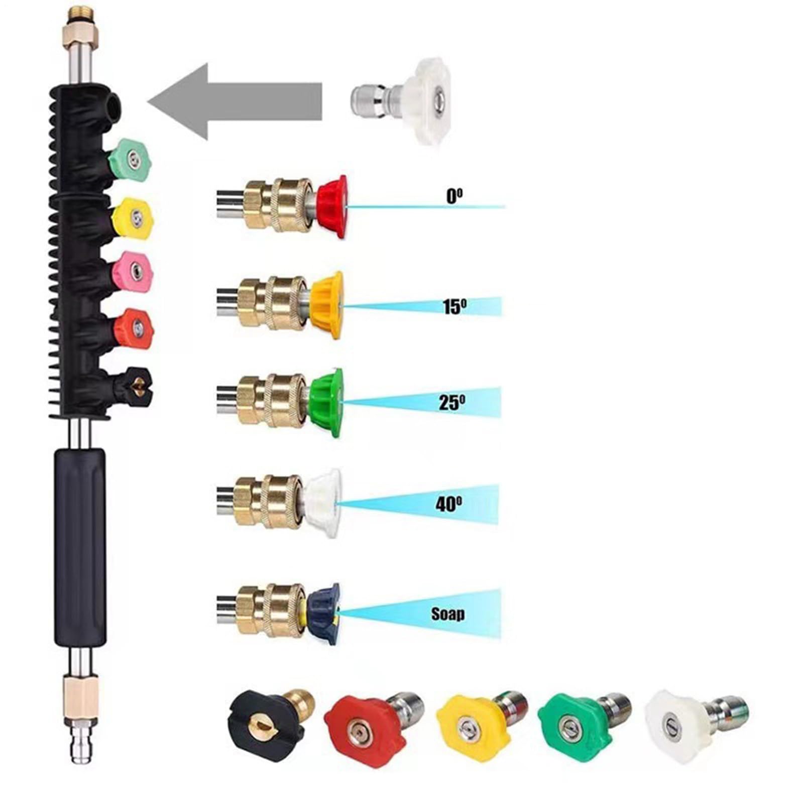 Varilla de extensión para hidrolavadora Kit Con Lanza Telescópica Para | Juego Con Pértigas Para Limpiacanaletas Para hogar, jardín, patio, techo, concreto