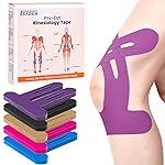 IEADEN Precut Kinesiology Tape for Knees, 20 Pcs - Knee Support & Stability, Knee Pain Relief Athletic Tape - Waterproof & Elastic, Breathable Hypoallergenic Latex-Free Tape, Purple